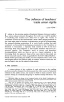 The defence of teachers' trade union rights