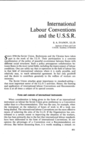 International labour conventions and the USSR