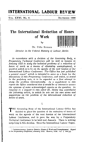The international reduction of hours of work