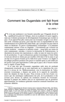 Comment les Ougandais ont fait front à la crise