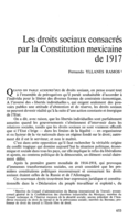 Les droits sociaux consacrés par la Constitution mexicaine de 1917