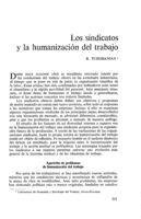 Los sindicatos y la humanización del trabajo