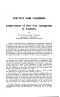 Employment in post-war immigrants in Australia