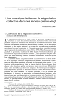 Une mosaïque italienne: la négociation collective dans les années quatre-vingt