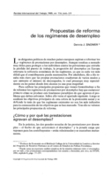 Propuestas de reforma de los regímenes de desempleo