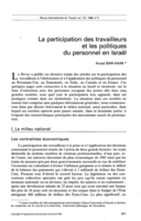 La participation des travailleurs et les politiques du personnel en Israël
