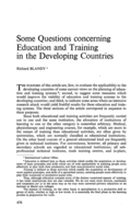 Some questions concerning education and training in the developing countries