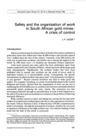 Safety and the organisation of work in South African gold mines: a crisis of control