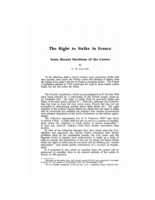 The right to strike in France: some recent decisions of the courts