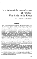 La rotation de la main-d'oeuvre et l'emploi: une étude sur le Kenya