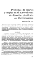 Problemas de salarios y empleo en el nuevo sistema de dirección planificada en Checoslovaquia