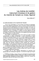 Les chaînes de mobilité: instrument d'analyse et de gestion du marché de l'emploi au niveau régional