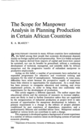 The scope for manpower analysis in planning production in certain African countries