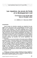 Les migrations, les envois de fonds et le développement rural: conclusions d'une étude faite dans le Pendjab indien