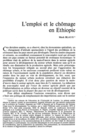 L'emploi et le chômage en Ethiopie