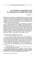 Air transport deregulation and its implications for flight attendants