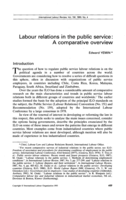 Labour relations in the public service: a comparative overview