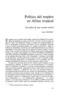 Política del empleo en Africa tropical: necesidad de una revisión radical