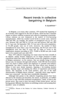 Recent trends in collective bargaining in Belgium