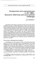 Employment and unemployment in the 1980s: economic dilemmas and socio-political challenges
