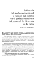 Influencia del medio sociocultural y función del exporto en el perfeccionamiento del personal de dirección en la India