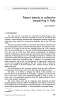 Recent trends in collective bargaining in Italy