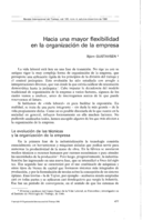 Hacia una mayor flexibilidad en la organización de la empresa