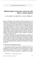 Market-based manpower planning with labour market signals