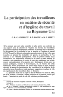 La participation des travailleurs en matière de sécurité et d'hygiène du travail au Royaume-Uni