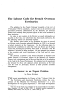 The labour code for french overseas territories