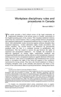 Workplace disciplinary rules and procedures in Canada