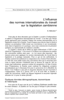 L'influence des normes internationales du travail sur la législation zambienne