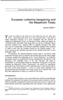 European collective bargaining and the Maastricht treaty