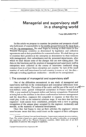Managerial and supervisory staff in a changing world