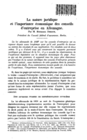 La nature juridique et l'importance économique des conseils d'entreprise en Allemagne