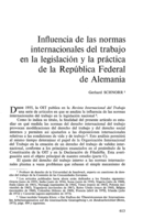 Influencia de las normas internacionales del trabajo en la legislación y la práctica de la República Federal de Alemania