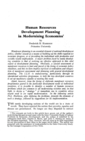 Human resources development planning in modernising economies