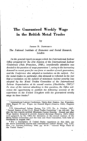 The guaranteed weekly wage in the British metal trades