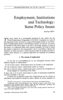 Employment, institutions and technology: some policy issues