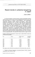 Recent trends in collective bargaining in Japan