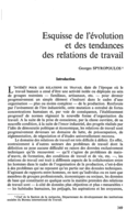 Esquisse de l'évolution et des tendances des relations de travail