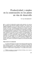 Productividad y empleo en la construcción en los países en vías de desarrollo