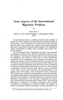 Some aspects of the international migration problem