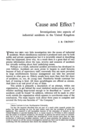 Cause and effect?: investigations into aspects of industrial accidents in the United Kingdom