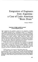 Emigration of engineers from Argentina: a case of Latin American "brain drain"