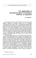 The applicability of international labour Conventions offshore: an approach