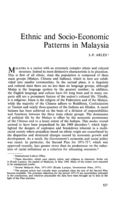 Ethnic and socio-economic patterns in Malaysia