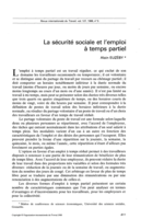 La sécurité sociale et l'emploi à temps partiel