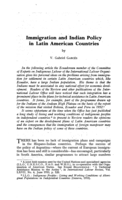 Immigration and Indian policy in Latin American countries