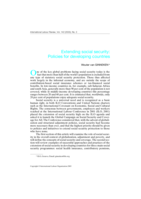 Extending social security: policies for developing countries